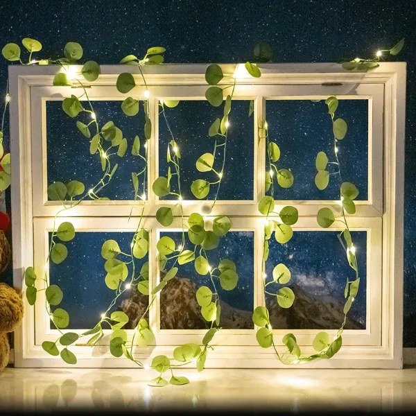 Aigostar - LED Solárna reťaz 100xLED/12m IP65 teplá biela eukalyptus