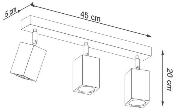 Sollux SL.1037 - Bodové svietidlo KEKE 3xGU10/40W/230V dub