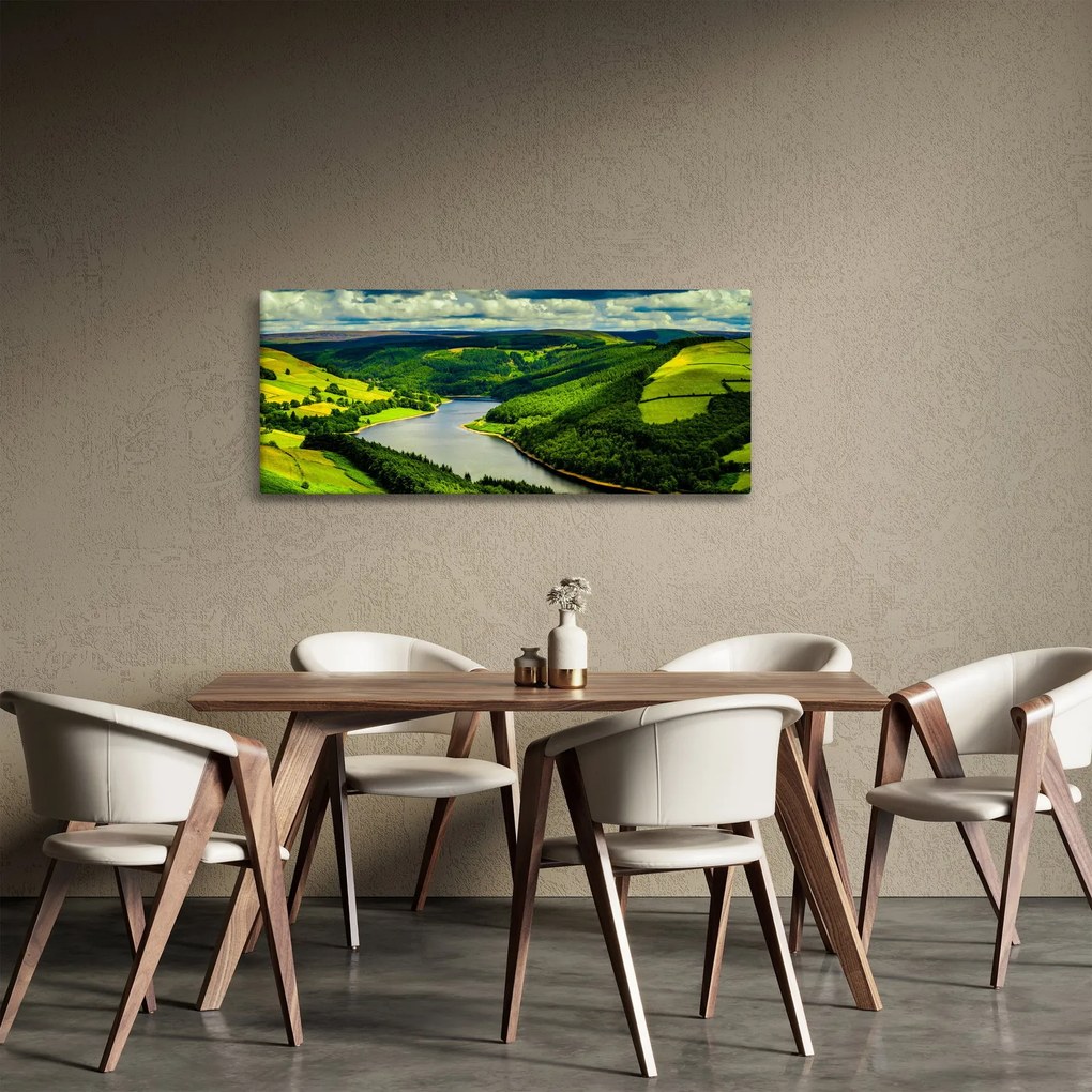 Obraz - Zelená krajina (120x50 cm)