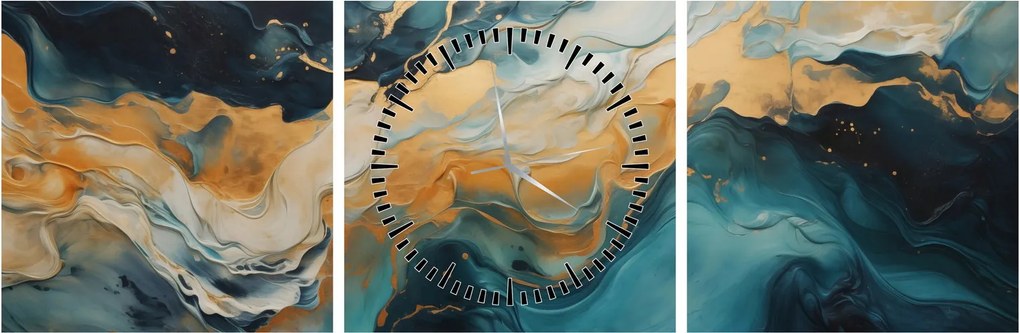 Obraz - Abstrakcia (s hodinami) (90x30 cm)