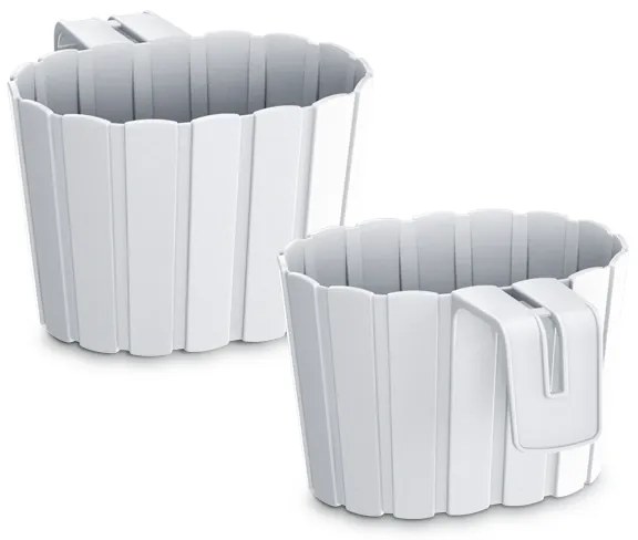 Plastový balkónový kvetináč DDEZ200 19,4 cm - biela