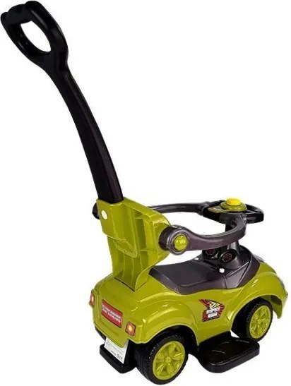 LEAN CARS Detské odrážadlo 3v1 Mega Car s vodiacou tyčou, žlté