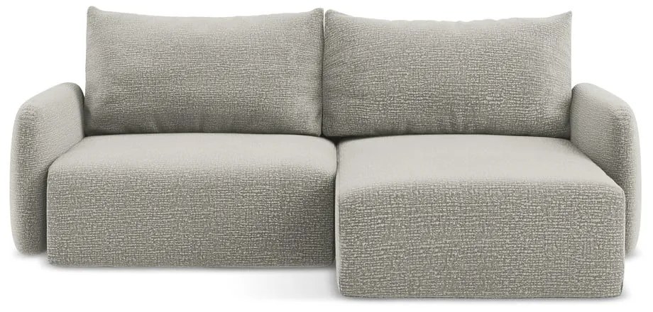 Svetlosivá rozkladacia/s úložným priestorom rohová pohovka (pravý roh) Kalena – Makamii