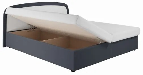 Čalúnená posteľ s pružinovou matracou a úložným priestorom MALIA 160x200 sivá