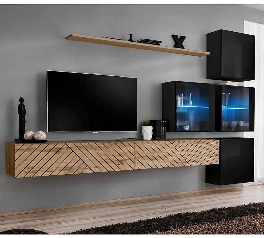 Obývacia Stena Switch XIX Line Wotan/Čierna