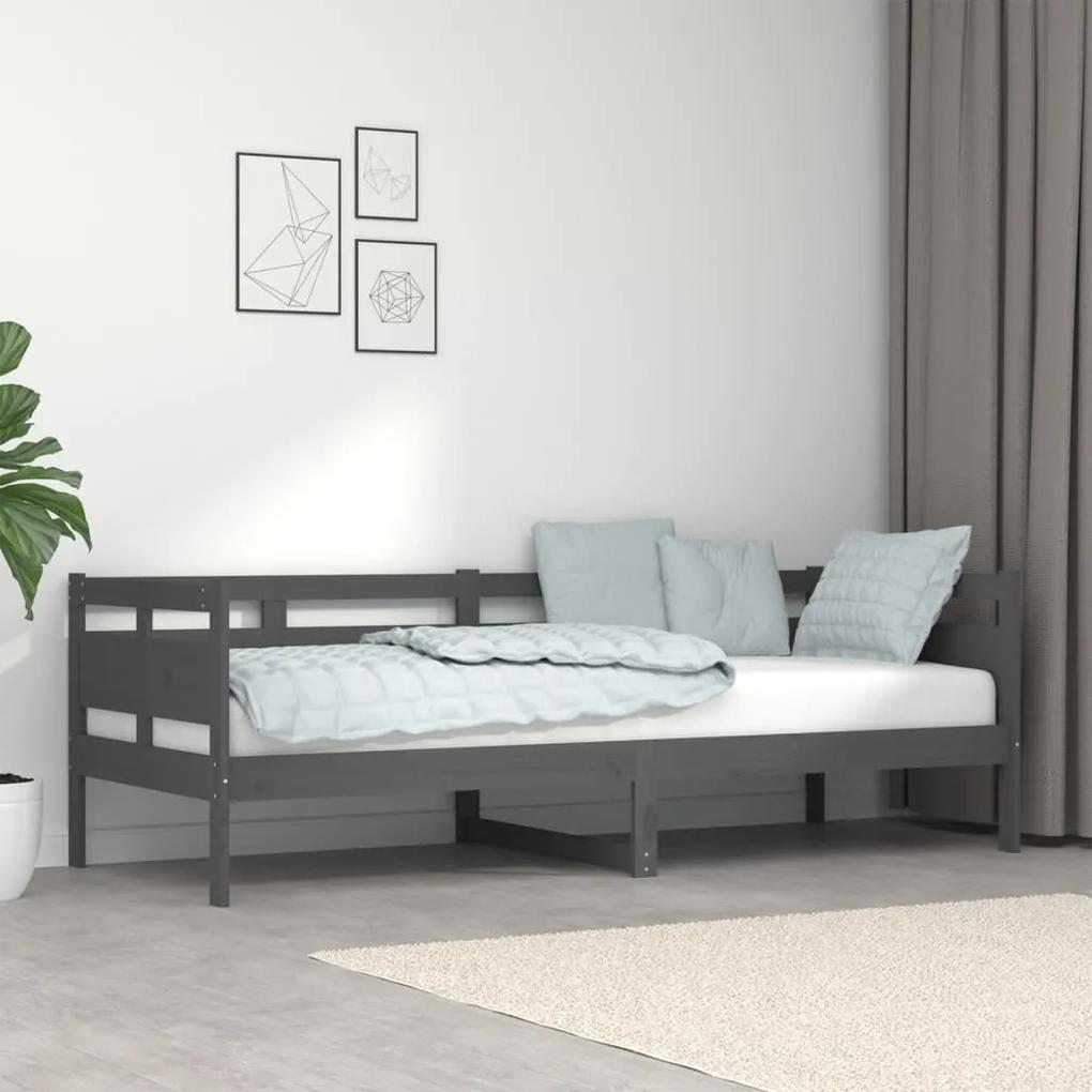 Denná posteľ sivá borovicový masív 80x200 cm