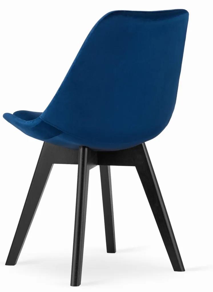 SUPPLIES NORI Jedálenská škandinávska stolička - modrá farba /čierny nohy