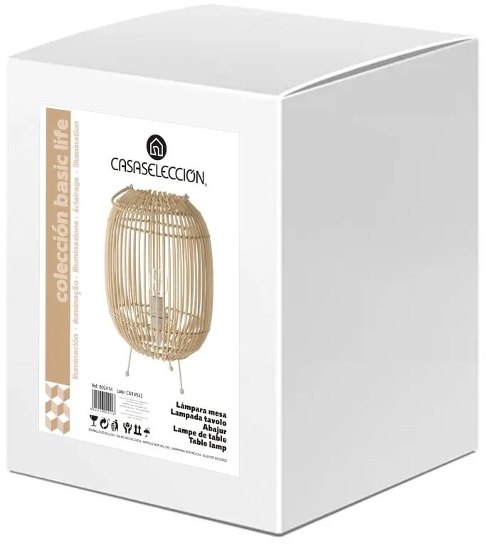 Ratanová stolová lampa v prírodnej farbe s ratanovým tienidlom (výška 30,5 cm) Natural Way – Casa Selección