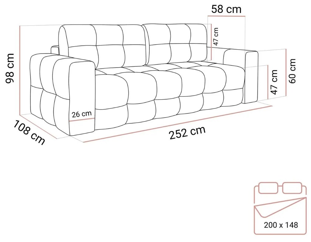 ROZKLADACIA POHOVKA ELODIE 3 MIESTNÁ QUELLE 01 BIELA BOUCLÉ