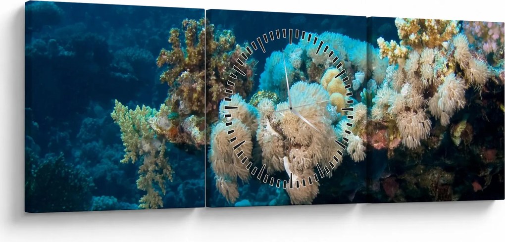 Obraz - V oceáne (s hodinami) (90x30 cm)
