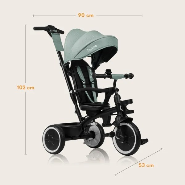 Lionelo - Detská trojkolka BERRY Green Forest