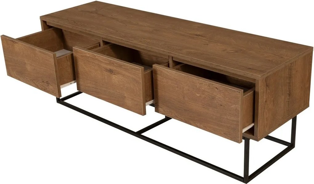 Milo TV stolík z orechového dreva a čiernej farby, M