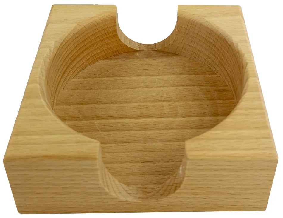 AMADEA Drevený stojanček hranatý na podtácky okrúhle, masívne drevo, 12,5x12,5x4,5 cm