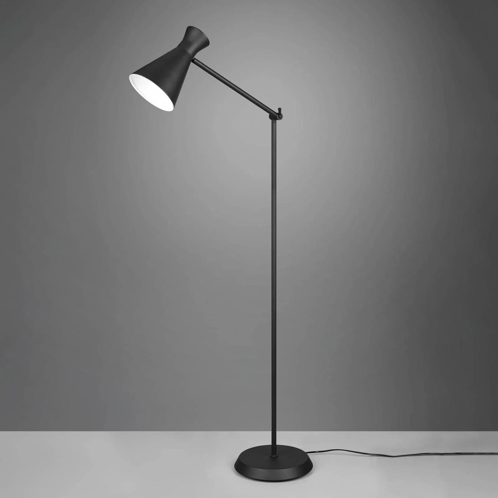 Stojacia lampa Enzo, výška 150 cm, čierna