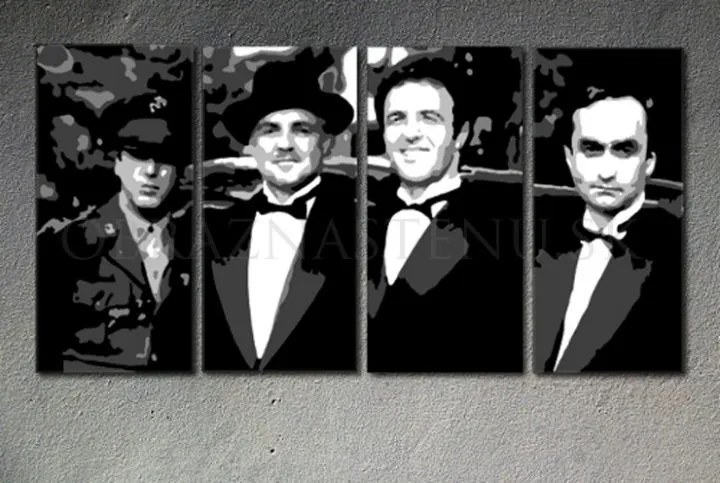 Ručne maľovaný POP Art obraz Corleone Family | rôzne rozmery