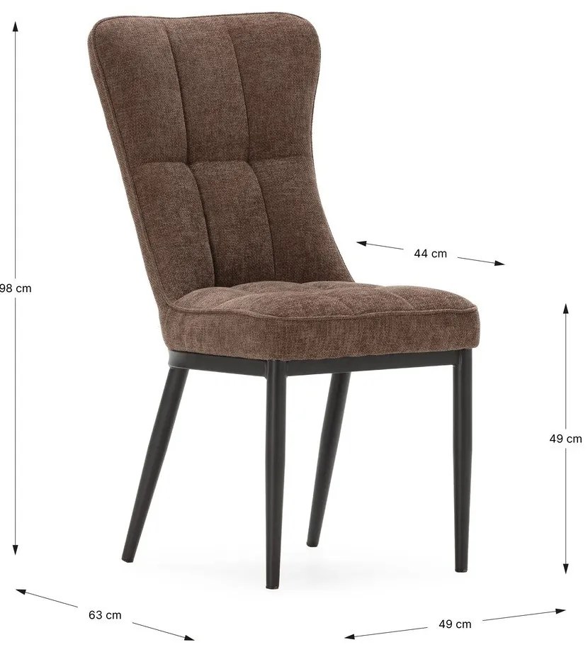 Hnedé jedálenské stoličky v súprave 2 ks Damon – Marckeric