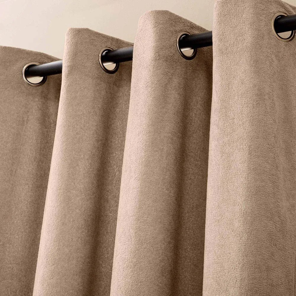 Svetlohnedý záves z materiálu buklé 140x260 cm Winona – douceur d'intérieur