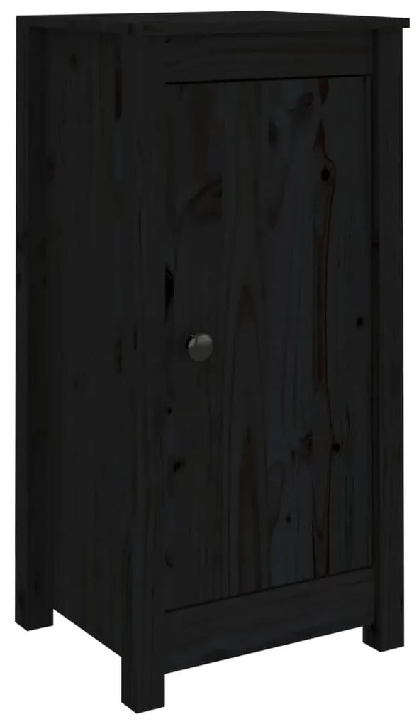 vidaXL Komoda čierna 40x35x80 cm borovicový masív