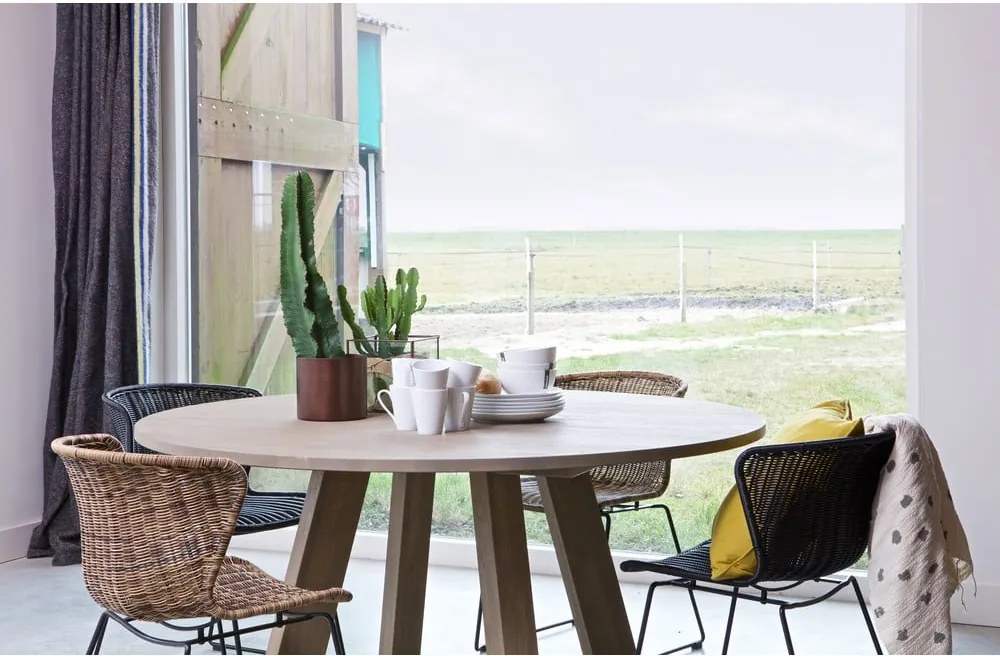 Z umelého ratanu záhradné stoličky v súprave 2 ks v prírodnej farbe Wings – WOOOD