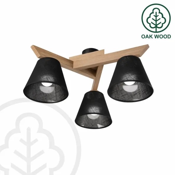 Brilagi - LED  Prisadený luster ANTHONY 3xE14/40W/230V dub/čierna