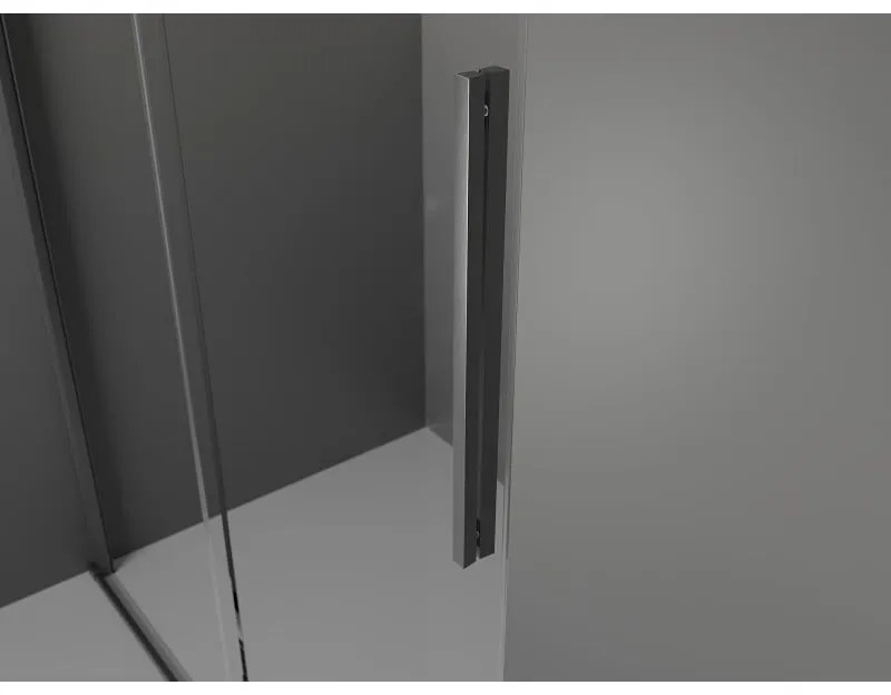 Mexen Velar L, sprchový kút s posuvnými dverami 120 x 80 cm, 8mm číre sklo, grafit brúsený, 871-120-080-03-66