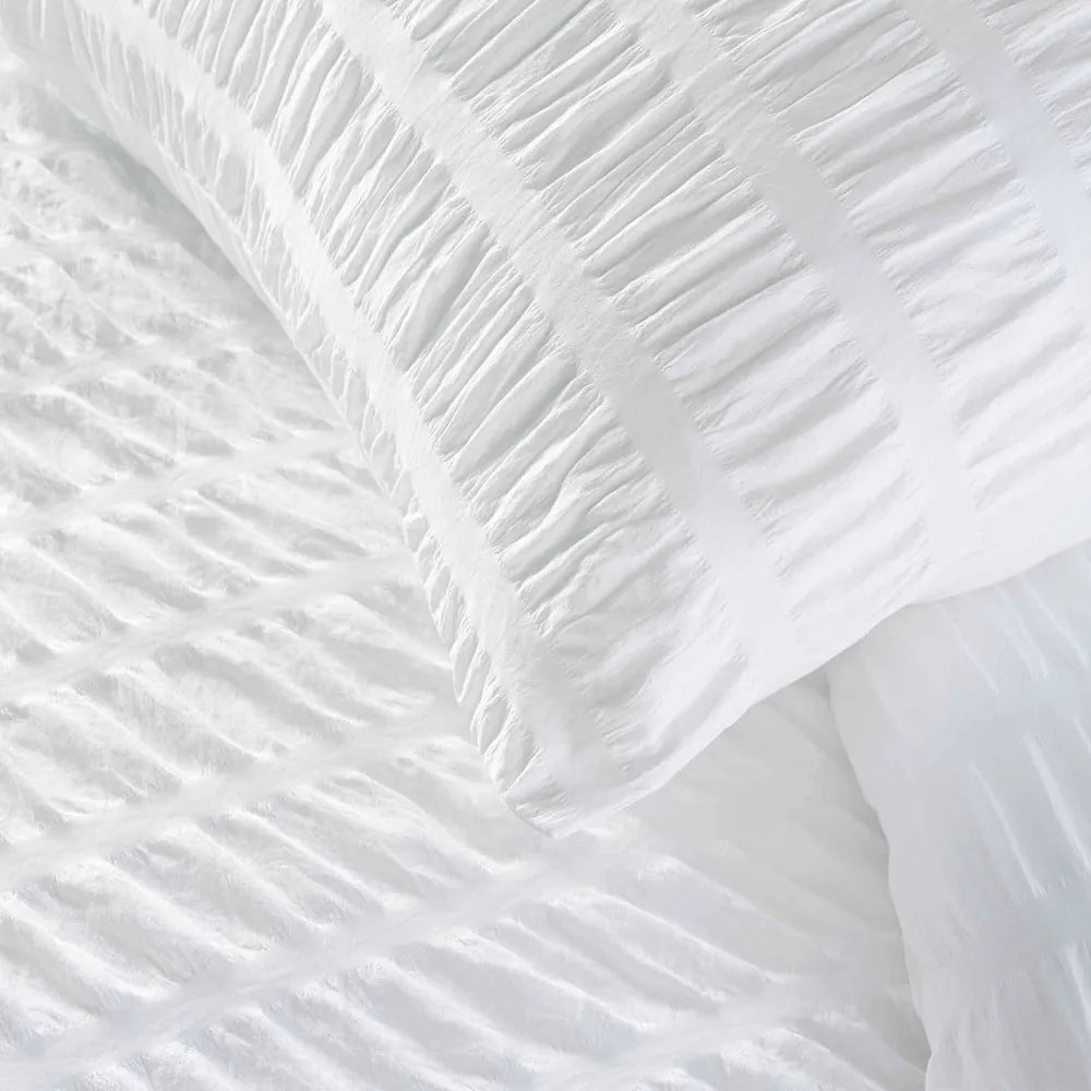 Biele krepové obliečky na jednolôžko 140x200 cm Plissia – douceur d'intérieur