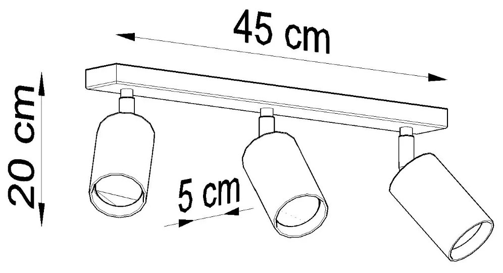 Stropné svietidlo BERG 3 prírodné drevo