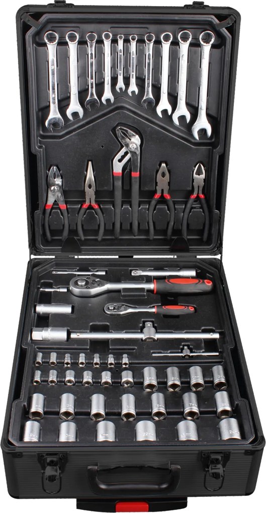 STAVTOOL Sada náradia v pojazdnom boxe, 188 dielov | 370 × 210 × 520 mm, hliníkový box