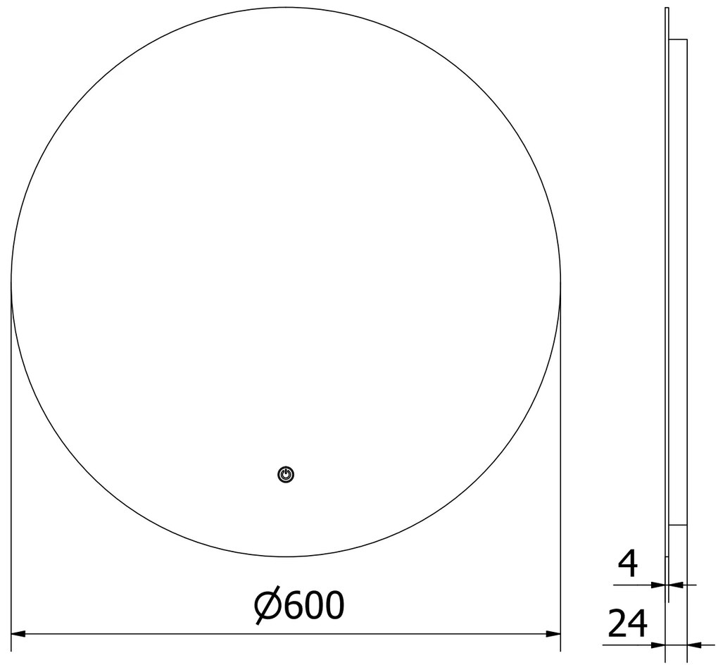 Mexen Erg, okrúhle LED podsvietené kúpeľňové zrkadlo 60 cm, 6000K, vykurovacia podložka proti zahmlievaniu, 9823-060-060-611-00