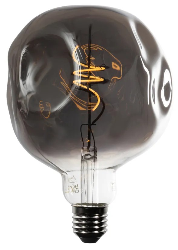 E27 Stmievateľná LED žiarovka so špirálovým vláknom G125 zrkadlovo strieborná 4W 75 lm 1800K
