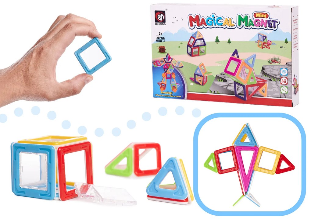 KIK MAGICAL MAGNET MINI 38ks 3+ v3 magnetických tehličiek