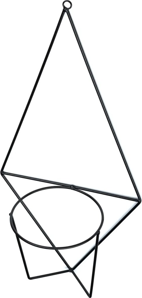NÁSTENNÝ DRŽIAK NA KVETINÁČ SIMPLY 63X29X17 CM ČIERNA