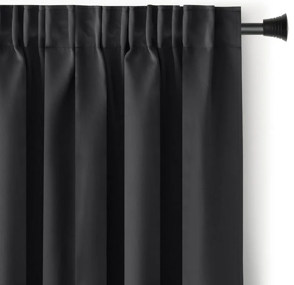 Restilo Záves Blackout Oxford Pleat čierna, 140 x 245 cm