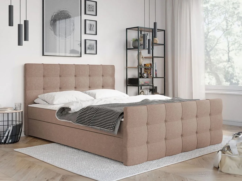 Kontinentálna posteľ Vivien 2, Rozmer postele: 140x200, Dostupné poťahy: Rico 20