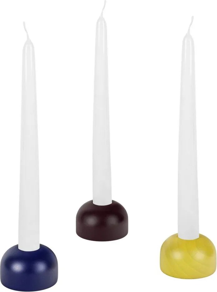 Drevené svietniky v súprave 3 ks Lums – noo.ma