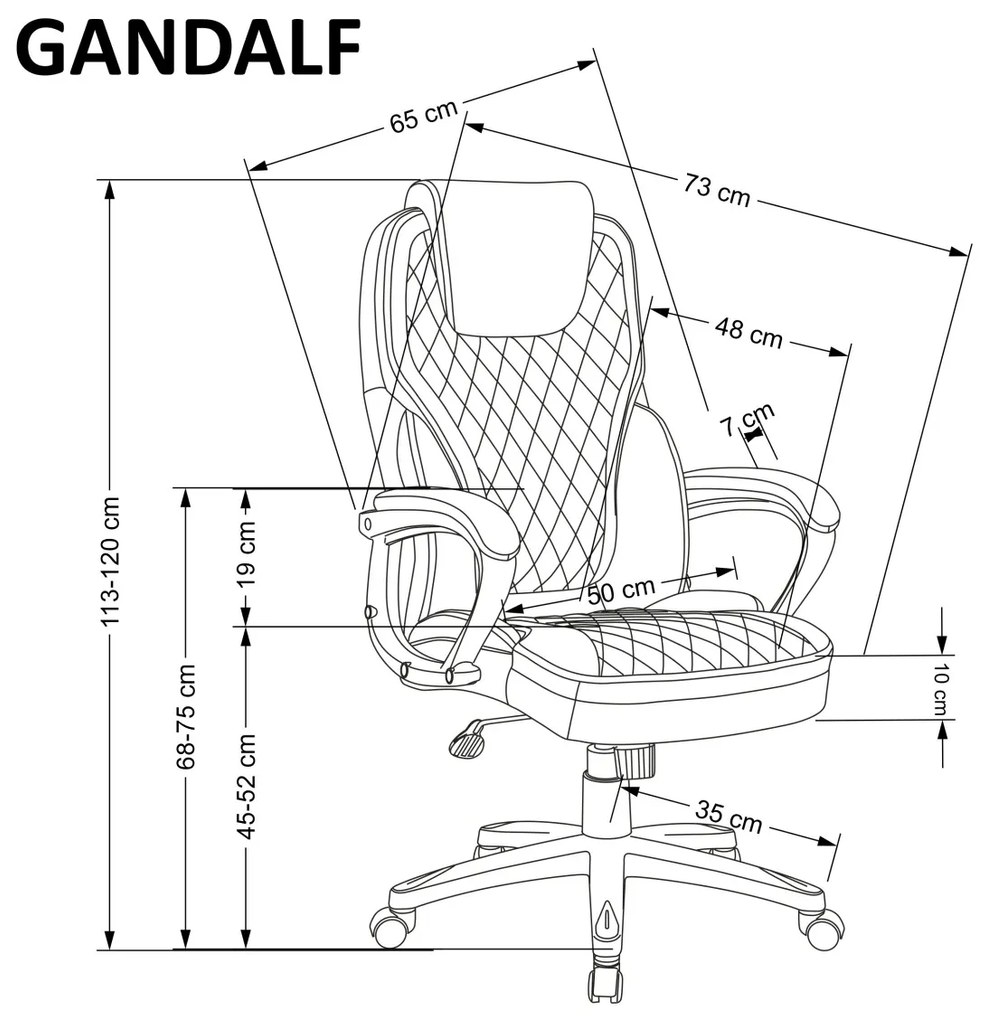 Kancelářská židle Gandalf šedá