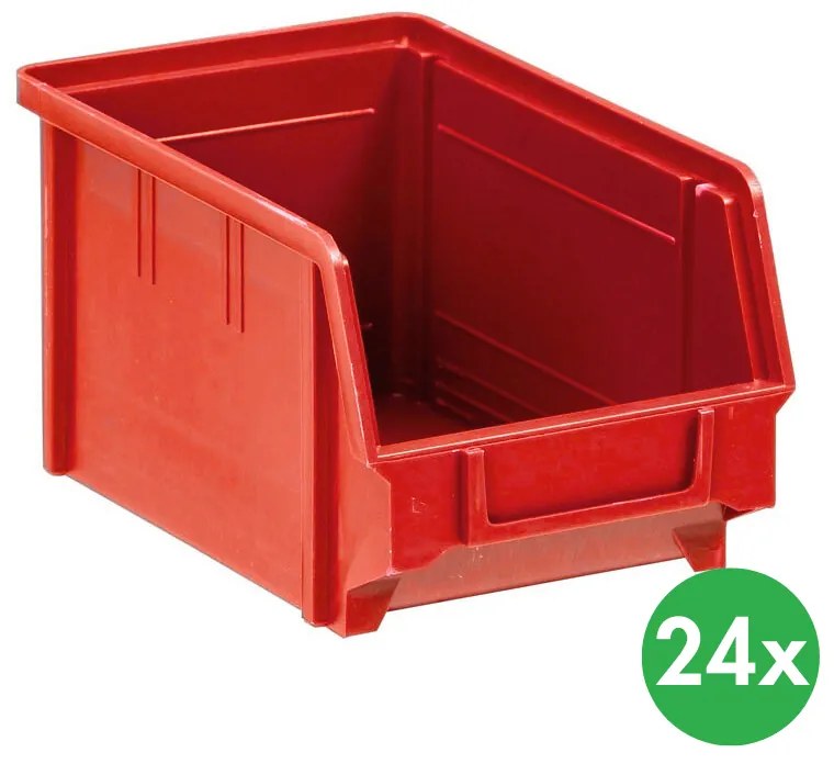 ArtPlast Plastové boxy BASIC, 146 x 237 x 124 mm, 24 ks, červené