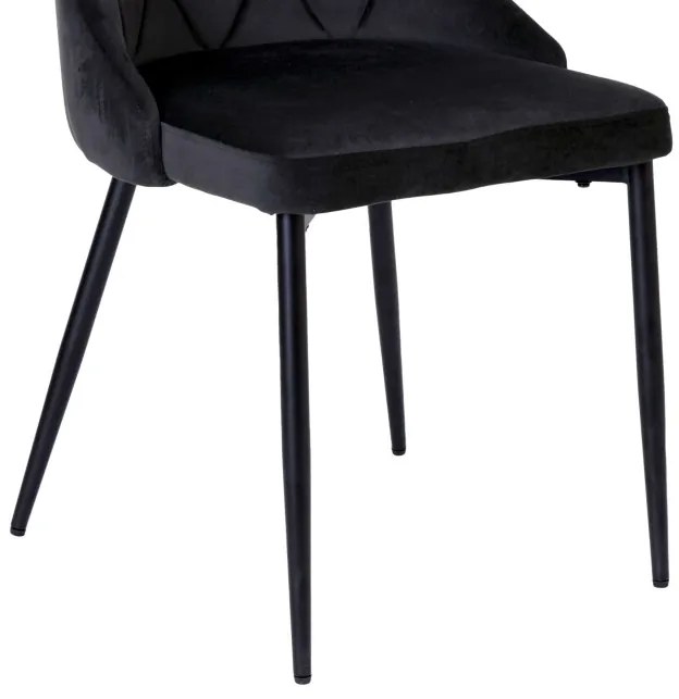 Jedálenská stolička LINCOLN zamatová, čierna