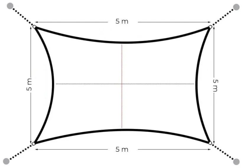Bestent Záhradná slnečná clona 5x5m šedá 180g/m2