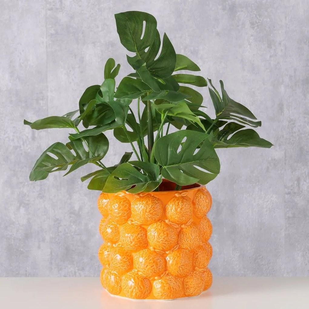 BOLTZE KERAMICKÝ KVETINÁČ ORANGE 15X17 CM ORANŽOVÁ