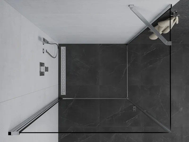 Mexen Pretoria sprchovací kút 100x80cm, 6mm sklo, chrómový profil-číre sklo, 852-100-080-01-00