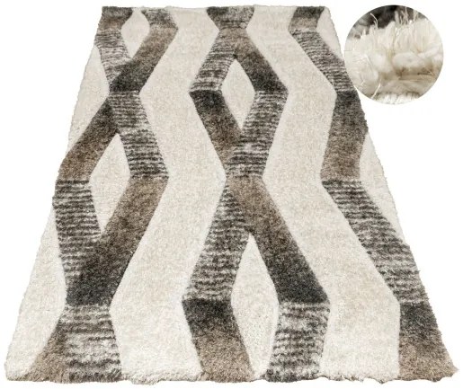 Koberec Shaggy California Y529G béžový / hnedý