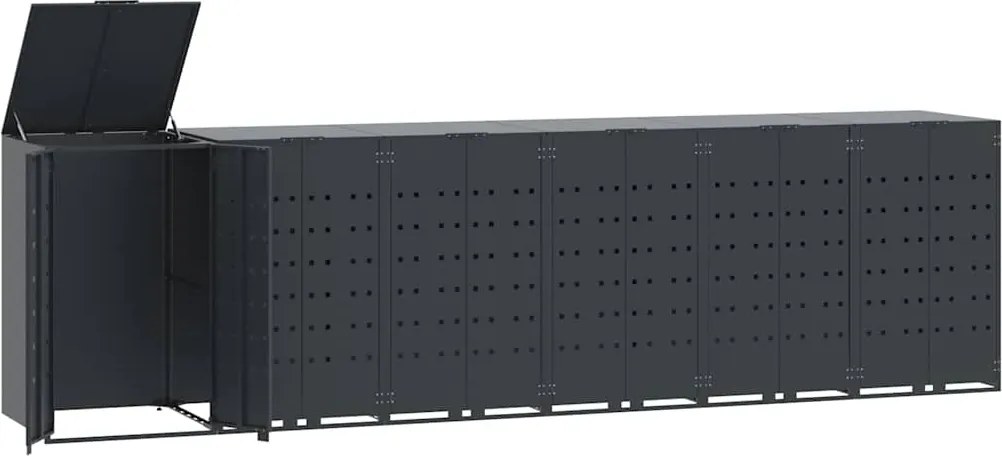 vidaXL Úložisko na 6 koše na kolieskach antracitové 414x79x117 cm oceľ