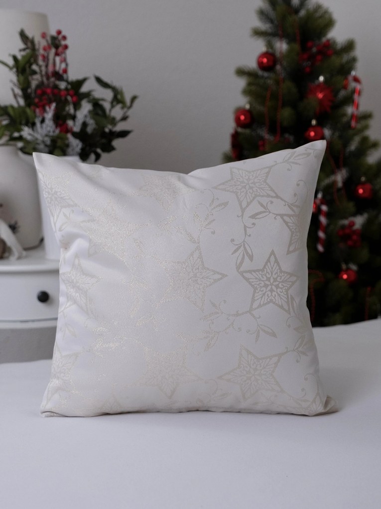 Lurexová Vianočná obliečka na vankúš Hviezdna noc - 40 × 40 cm