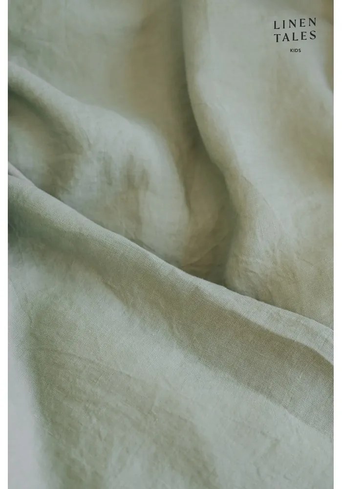Detská zelená ľanová plachta Linen Tales Nature, 60 x 120 cm
