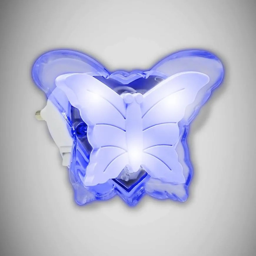 Nočná lampa Motýľ HL994L 0,4W modrá