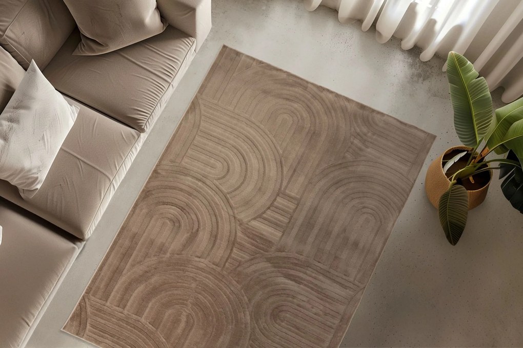 Obsession, Kusový koberec Interstellar 501 Taupe, 160x230, hnedá, obývacia izba