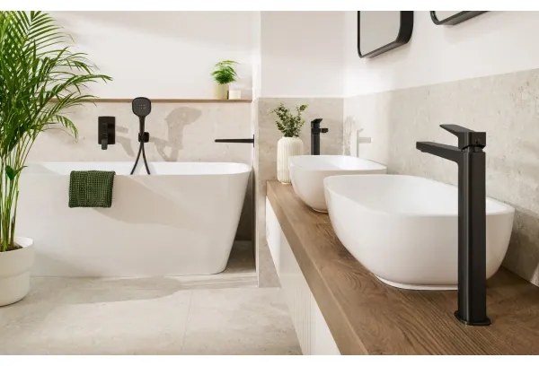 KFA Armatura 4522-825-81 - Umývadlová batéria + výpust MALAGA 17 cm čierna