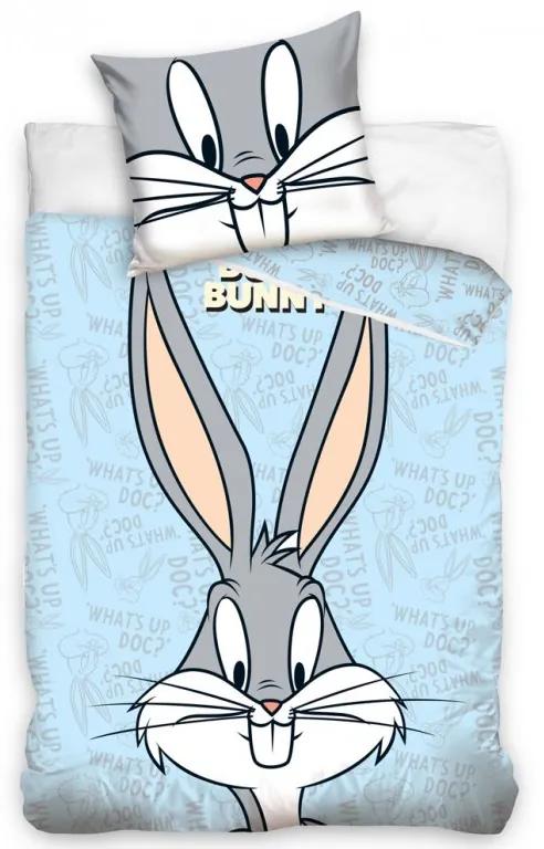 Obliečky do postieľky Králik Bugs Bunny Modré 100x135/40x60 cm