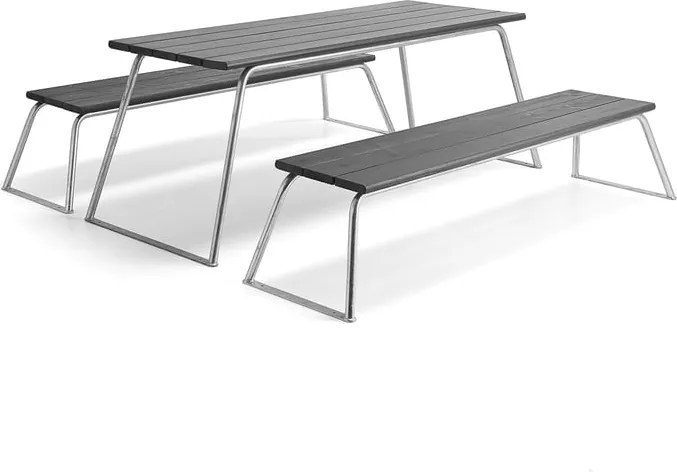 Zostava nábytku ARCTIC, 1 stôl, 2 lavice bez operadiel